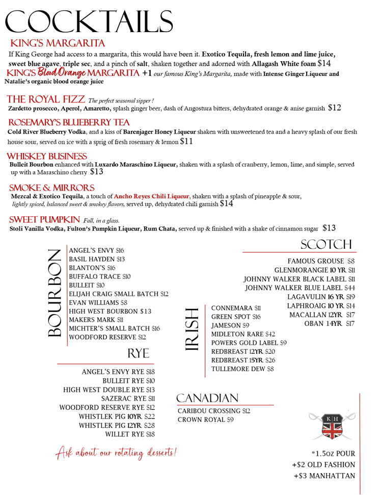 cocktails and whiskey