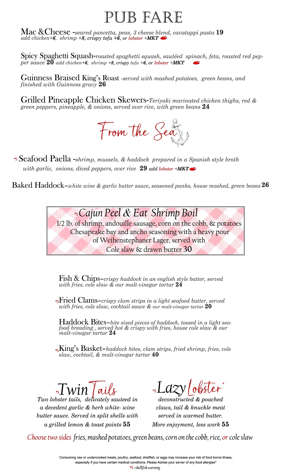 menu part 2
